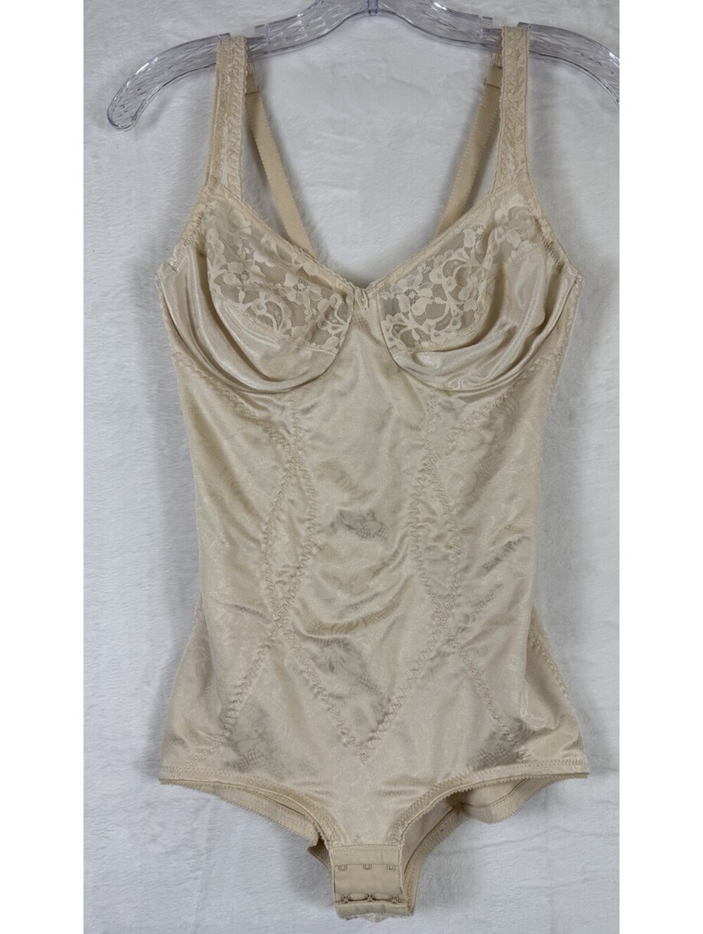 Adonna Shapewear 36C Bodysuit Vintage Beige Womens 7261 Girdle Underwire